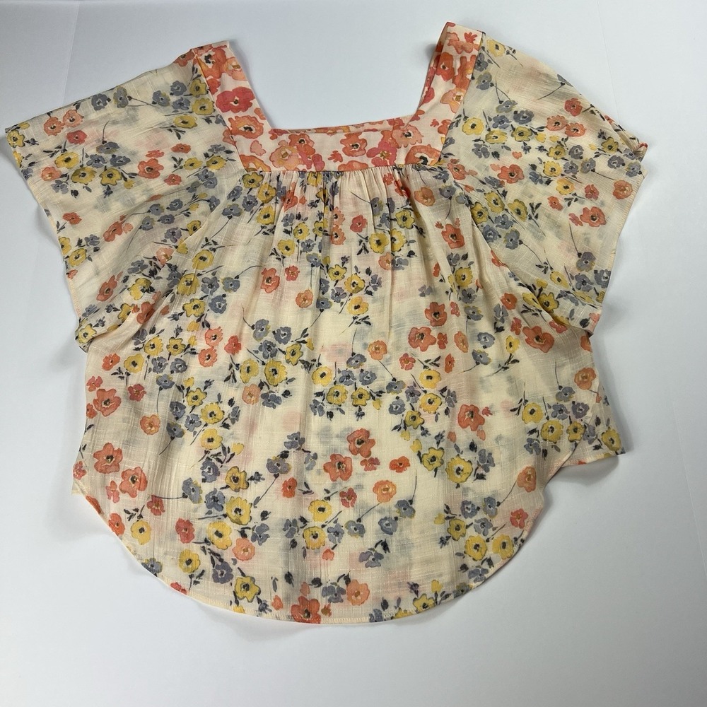 Lauren Conrad Floral XS Boho Cottage Core Peasant Top
